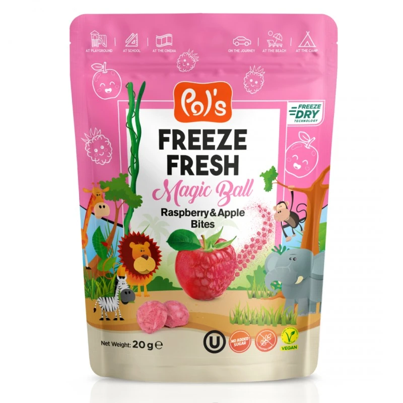 Pol's Freeze Fresh Лиофилизирани плодове, Ябълка и Малина, 20 г