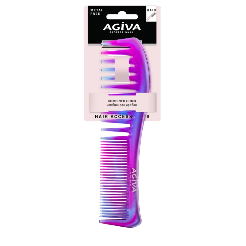 Комбиниран гребен за коса Agiva Professional, Аурора