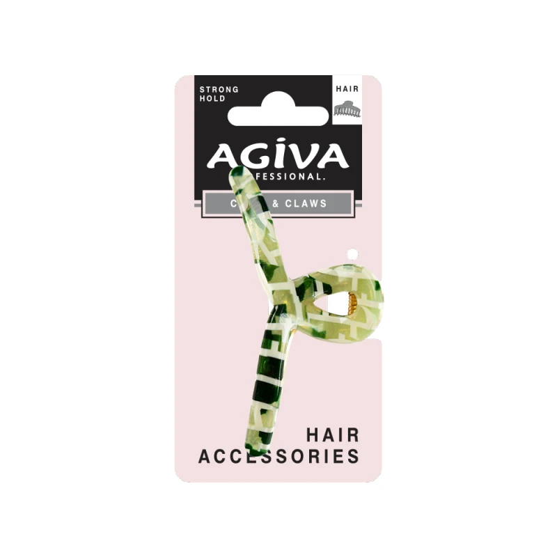 Шнола за коса Agiva Professional, 5 см, Зелена