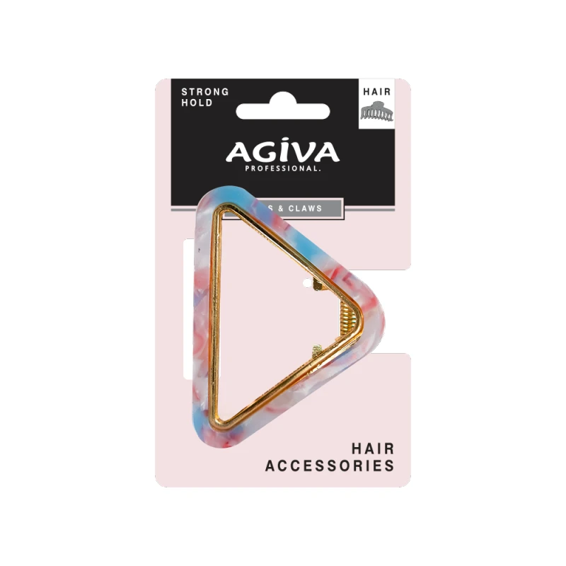 Шнола за коса Agiva Professional, 5 см, Триъгълник, Розова