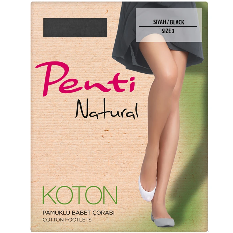 Безшевни Памучни Терлици Penti, COTTON, Черен, р-р 3, 40 Ден
