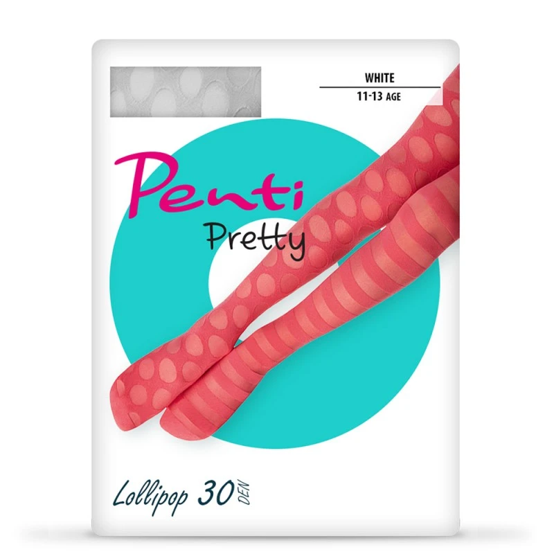 Детски чорапогащник Penti Pretty Lollipop, Бял, Размер 5