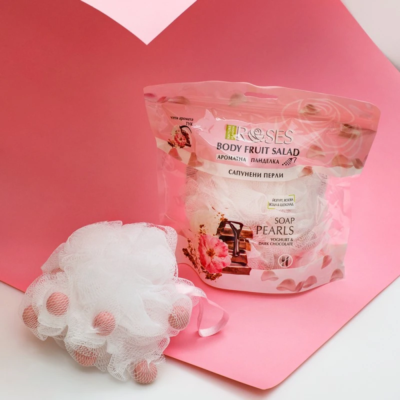  Ароматна панделка за баня със сапунени перли Nature of Agiva Roses, Fruit Salad, Роза 