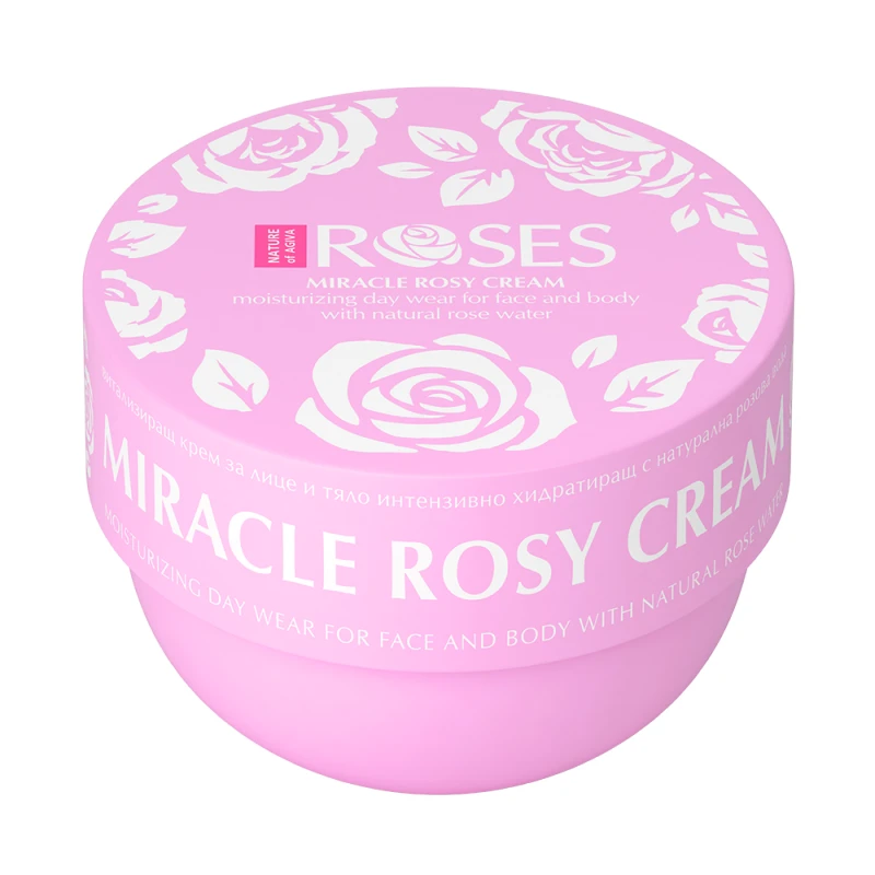 Витализиращ крем за лице и тяло Nature of Agiva Miracle Rosy, С розова вода и Пантенол, 150мл