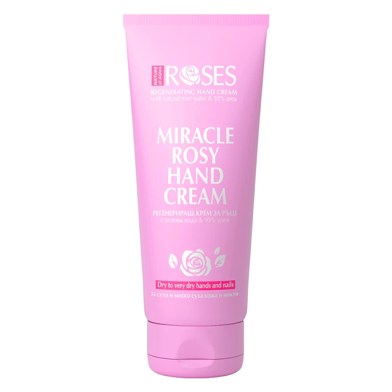 Дълбоко хидратиращ крем за ръце Nature of Agiva Miracle Rosy, С екстракт от Розова Вода и Витамин А+Е комплекс, 75мл