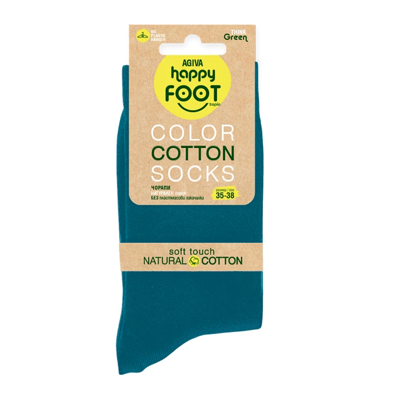 Дамски чорапи Agiva Happy Foottopia, Памук, Син, 35-38 размер
