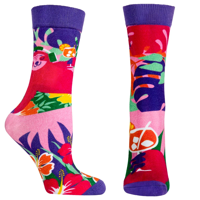 Дамски чорапи Agiva Happy Foottopia, С принт, Ленивец, Бамбук, 39-42 размер