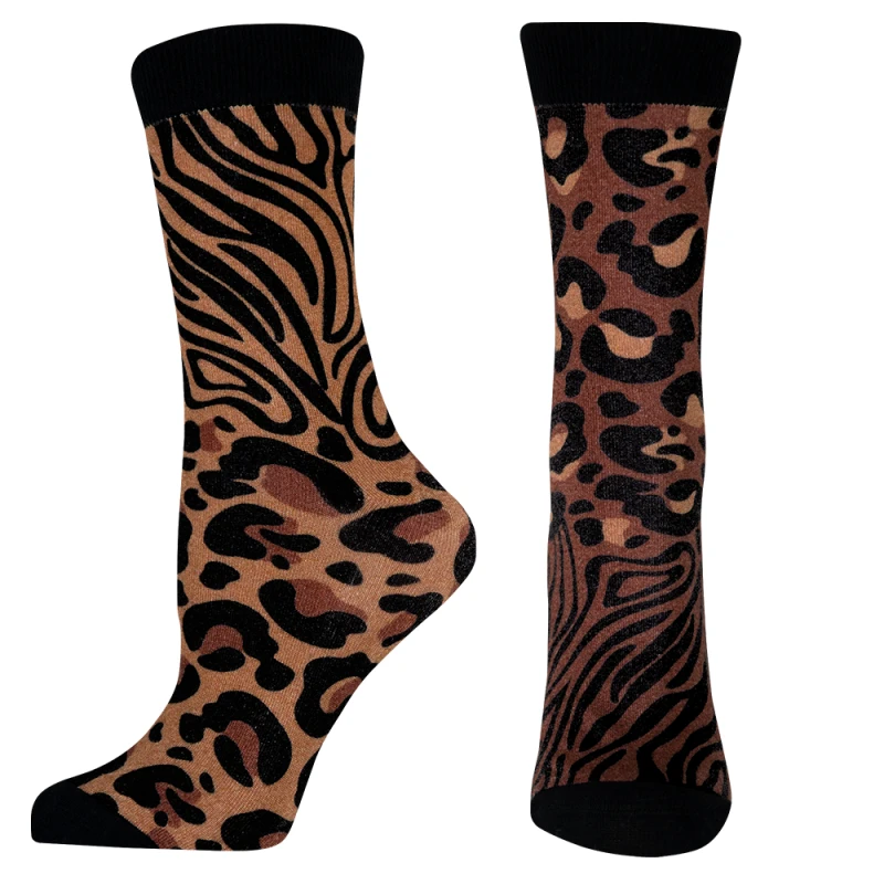 Дамски чорапи Agiva Happy Foottopia, С принт, Леопард, Бамбук, 39-42 размер