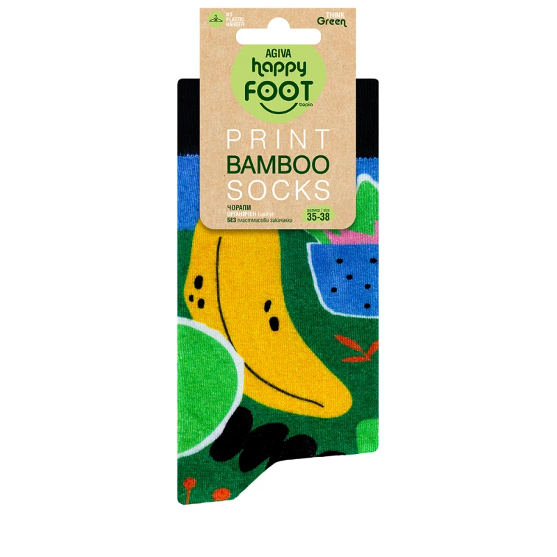 Дамски чорапи Agiva Happy Foottopia, С принт, Джунгла, Бамбук, 35-38 размер