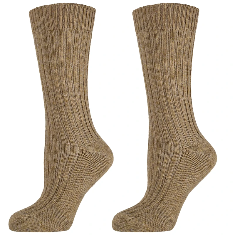 Дамски чорапи Agiva Happy Foottopia, Вълна, Бежов, 35-38 размер