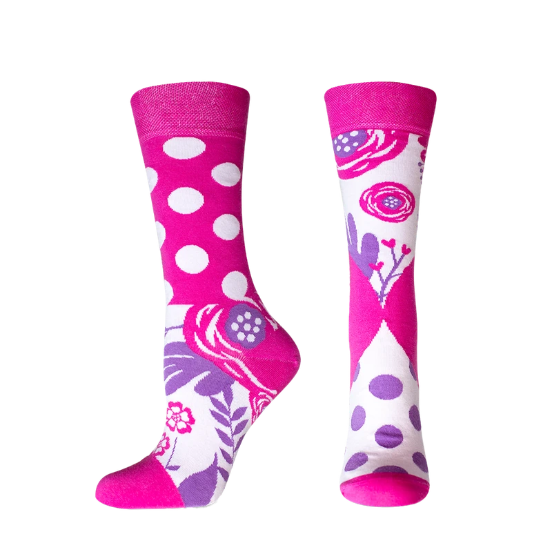 Мъжки чорапи Agiva Happy Foottopia, Памук, Цветя, Цикламени, 43-46 размер