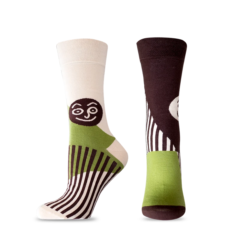 Мъжки чорапи Agiva Happy Foottopia, Лице, Памук, Зелени, 43-46 размер