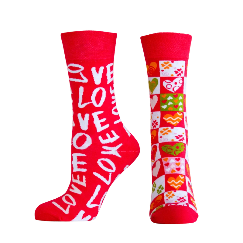 Мъжки чорапи Agiva Happy Foottopia, Любов, Памук, Червени, 43-46 размер