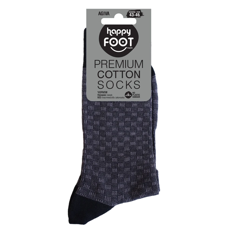 Чорапи Agiva Happy Foottopia Premium, Антрацит, 43-46