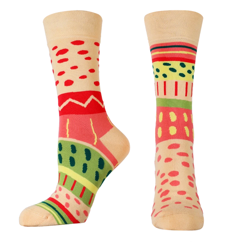Мъжки чорапи Agiva Happy Foottopia, Памук, Оранжеви точки и линии, 43-46 размер