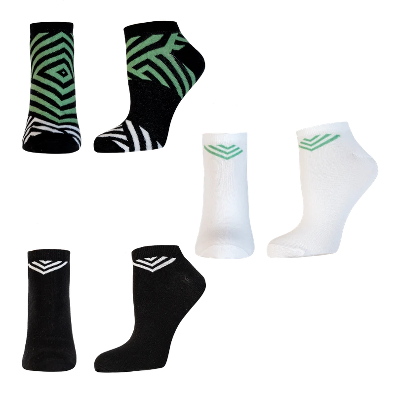 Комплект мъжки памучни чорапи Agiva Happy Foottopia, Черен микс, 43-46, 3бр