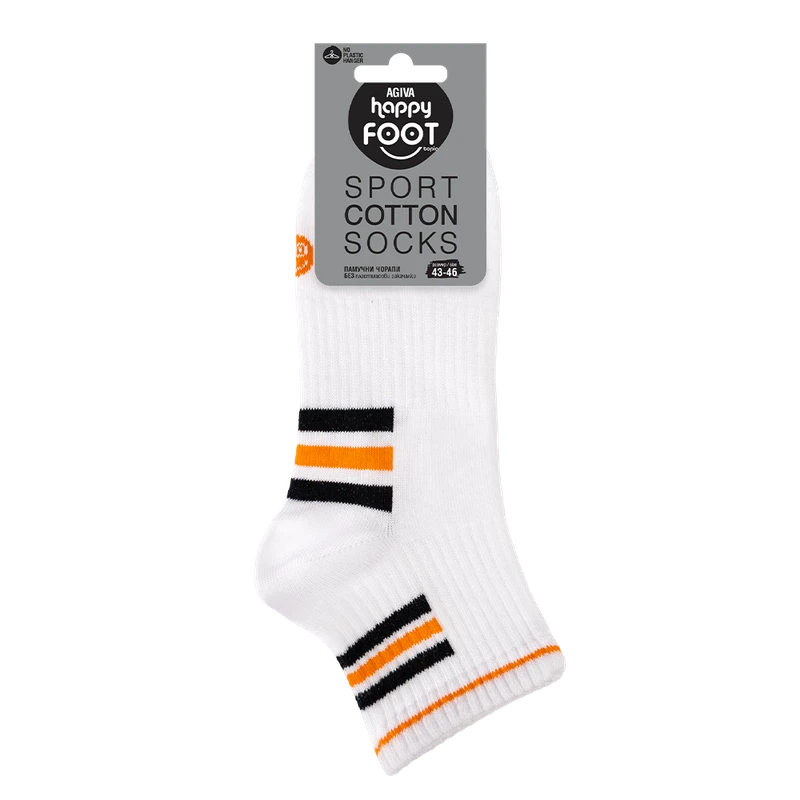 Спортни мъжки чорапи Agiva Happy Foottopia, Черен, Оранжев, 43-46