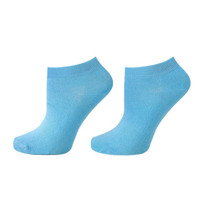 Мъжки едноцветни чорапи с къс конч от бамбук Agiva Happy Foottopia, Светлосини, 43-46