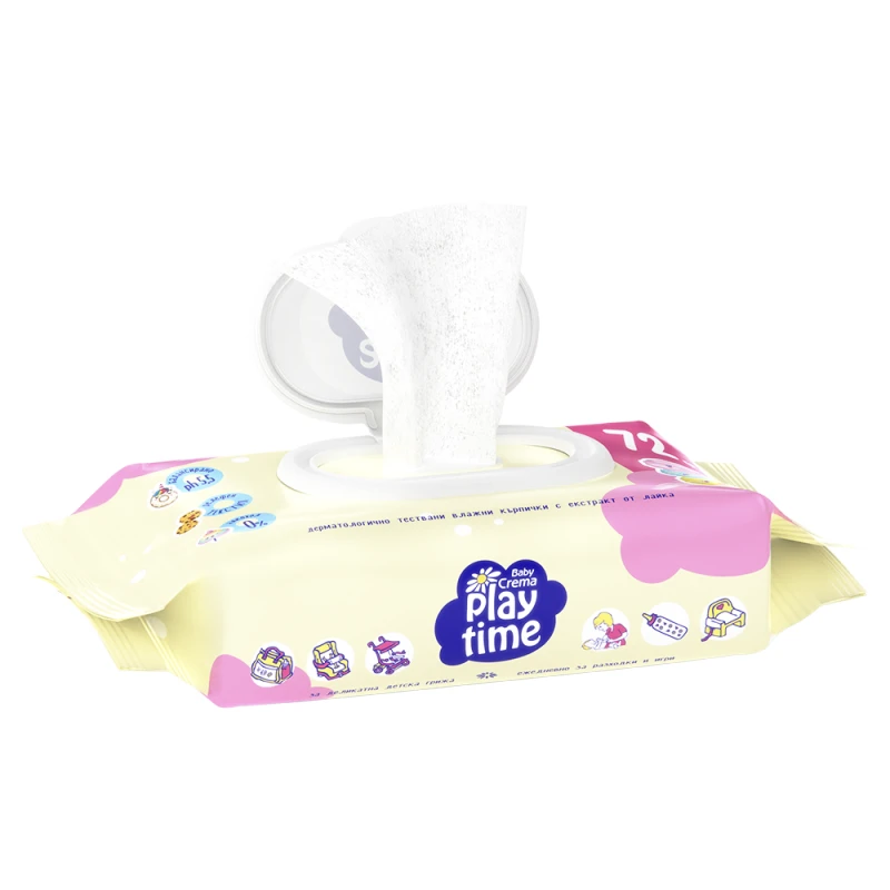 Мокри кърпички Baby Crema Play Time, Macarons, 72 бр