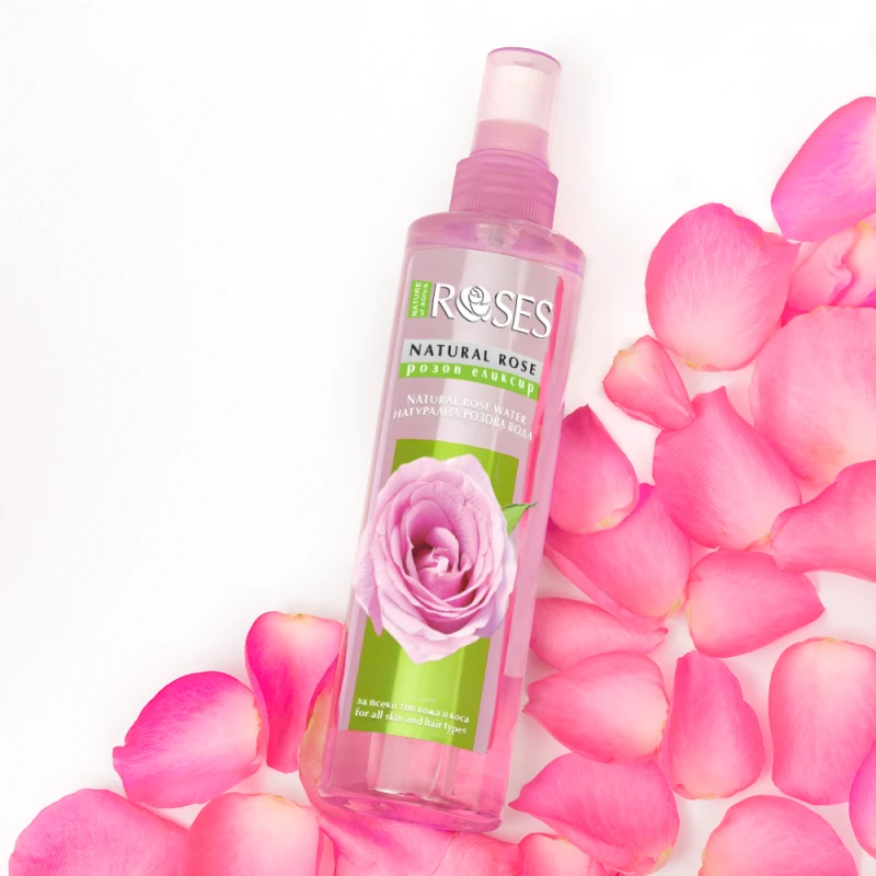 Натурална розова вода Nature of Agiva Roses, Със спрей помпа, За всеки тип кожа и коса, 250мл