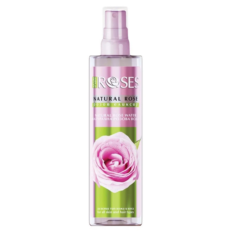 Натурална розова вода Nature of Agiva Roses, Със спрей помпа, За всеки тип кожа и коса, 250мл