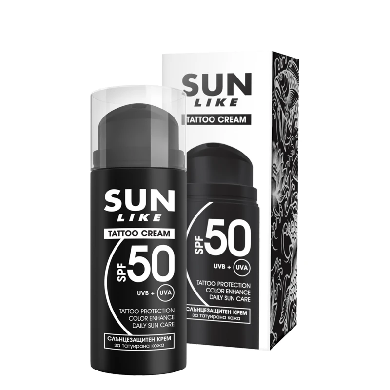 Слънцезащитен крем за татуировки Sun Like, SPF50, 100 мл