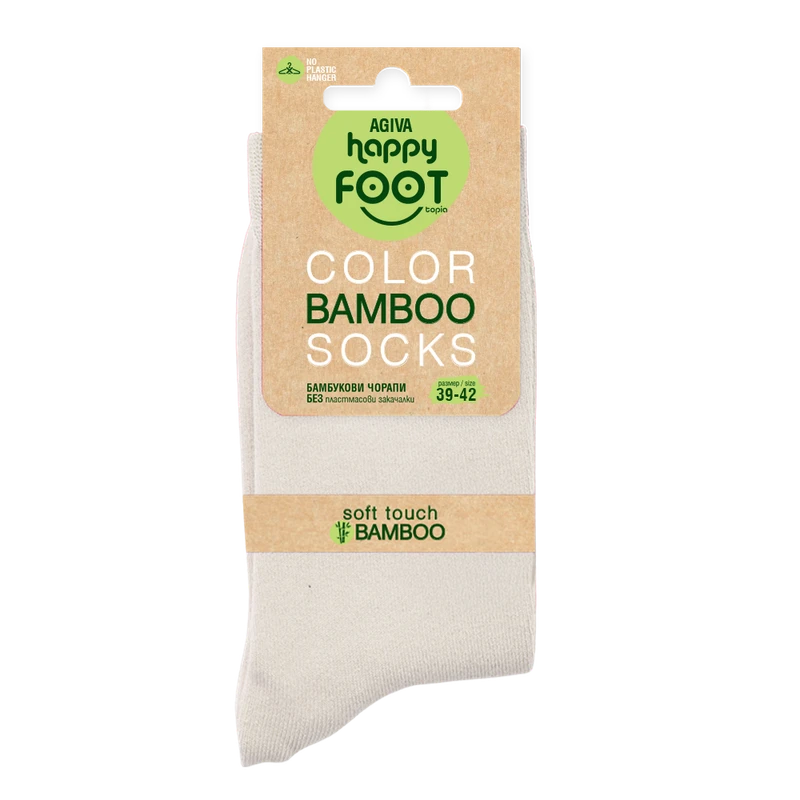 Дамски чорапи Agiva Happy Foottopia От бамбук Шампанско 39-42