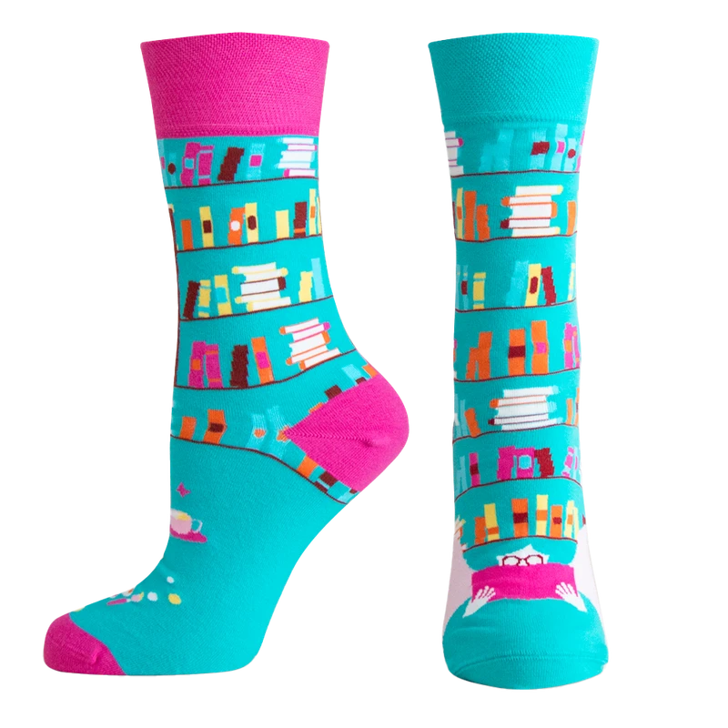 Дамски чорапи Agiva Happy Foottopia, Памук, Книги, Сини, 35-38 размер