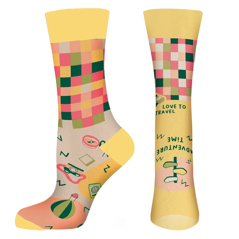 Дамски чорапи Agiva Happy Foottopia, Памук, Жълт, 39-42 размер