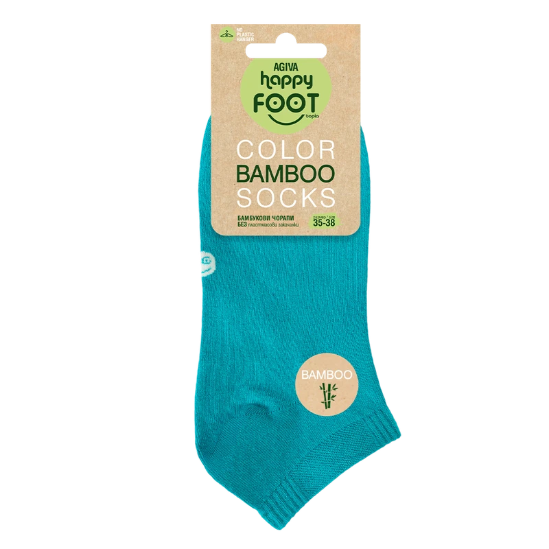 Дамски чорапи Agiva Happy Foottopia, Къс конч, Бамбук, Тюркоаз, 35-38 размер