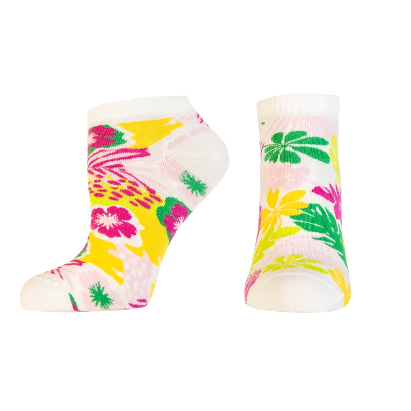 Къси дамски чорапи от бамбук Agiva Happy Foottopia, Цветя. 39-42