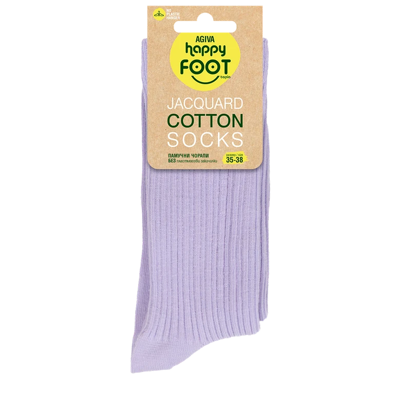 Дамски чорапи Agiva Happy Foottopia, Памук Жакард, Лилав, 35-38 размер