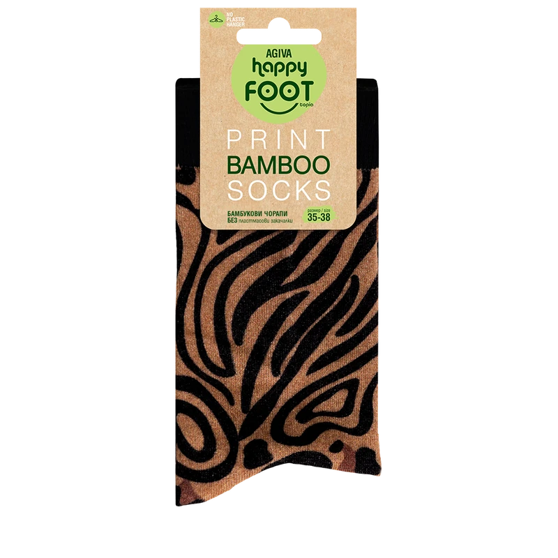 Дамски чорапи Agiva Happy Foottopia, С принт, Леопард, Бамбук, 35-38 размер