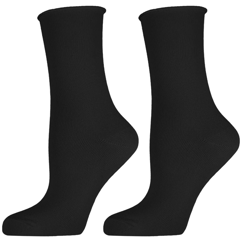 Дамски чорапи Agiva Happy Foottopia, Памук Комфорт, Черен, 39-42 размер