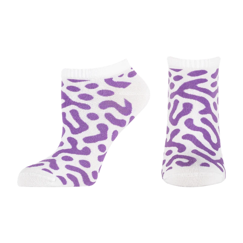 Къси дамски чорапи от бамбук Agiva Happy Foottopia, Лабиринт, Лилав, 39-42