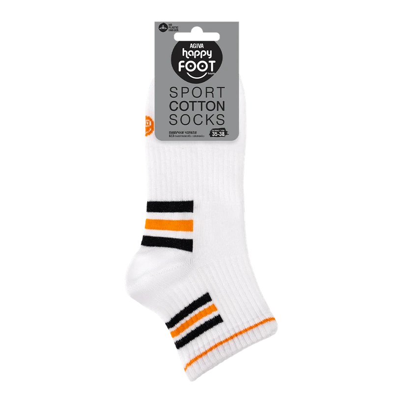 Спортни дамски чорапи Agiva Happy Foottopia, Бамбук, Черен, Оранжев, 35-38