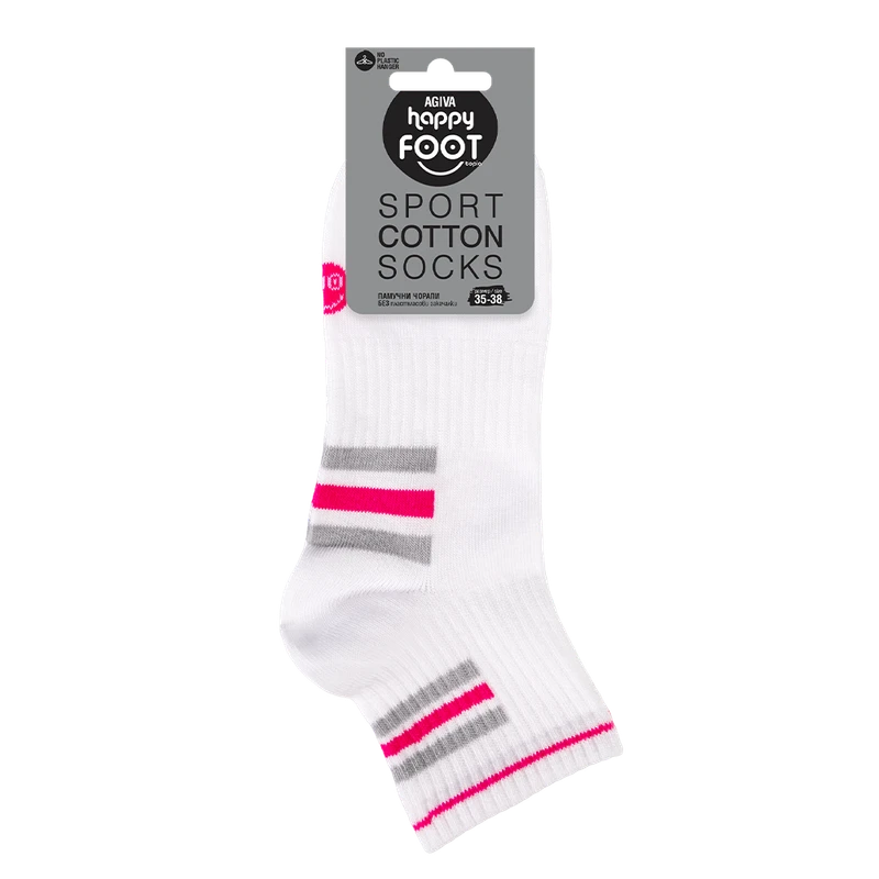 Спортни дамски чорапи Agiva Happy Foottopia, Бамбук, Сив, Розов, 35-38