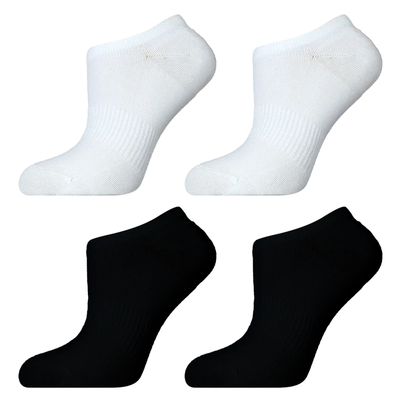 Комплект дамски терлици за маратонки Agiva Happy Foottopia, Premium, Бамбук, 35-38, Бели, Черни, 2 бр