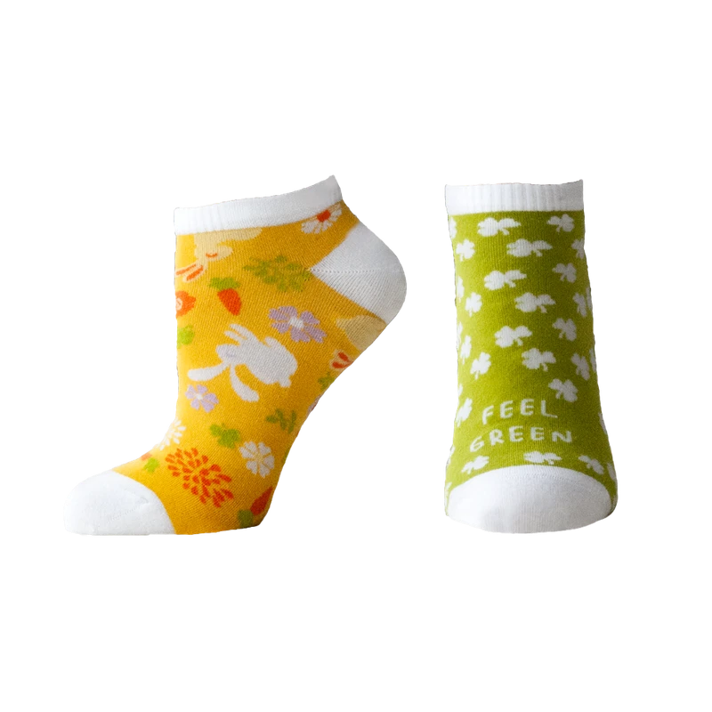 Дамски чорапи за маратонки Agiva Happy Foottopia, От бамбук, С графичен дизайн, 35-38, Детелини
