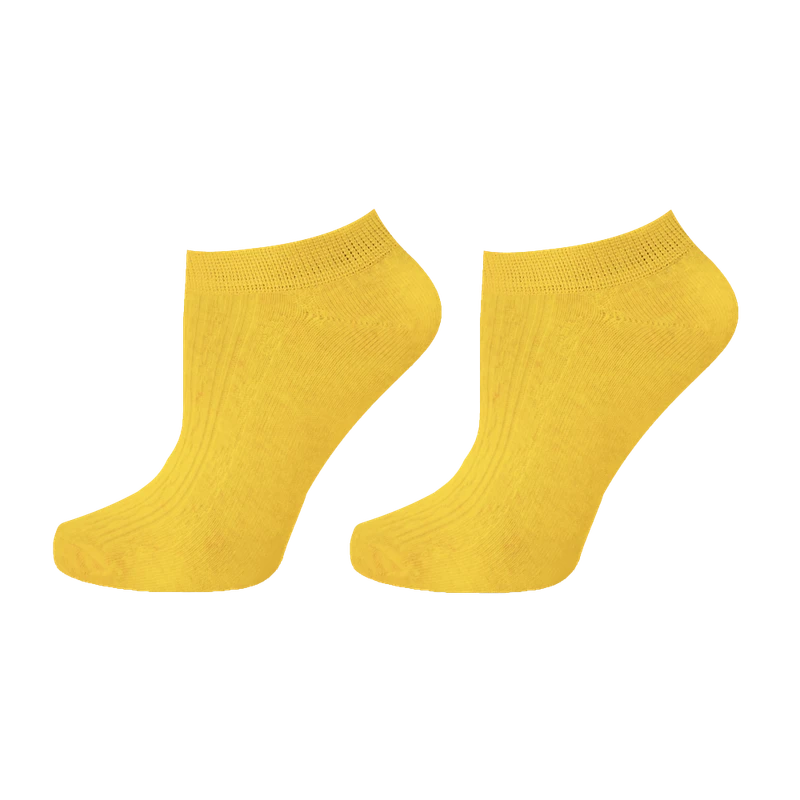 Къси чорапи Agiva Happy Foottopia, От жакард памук, Жълт, 35-38 размер