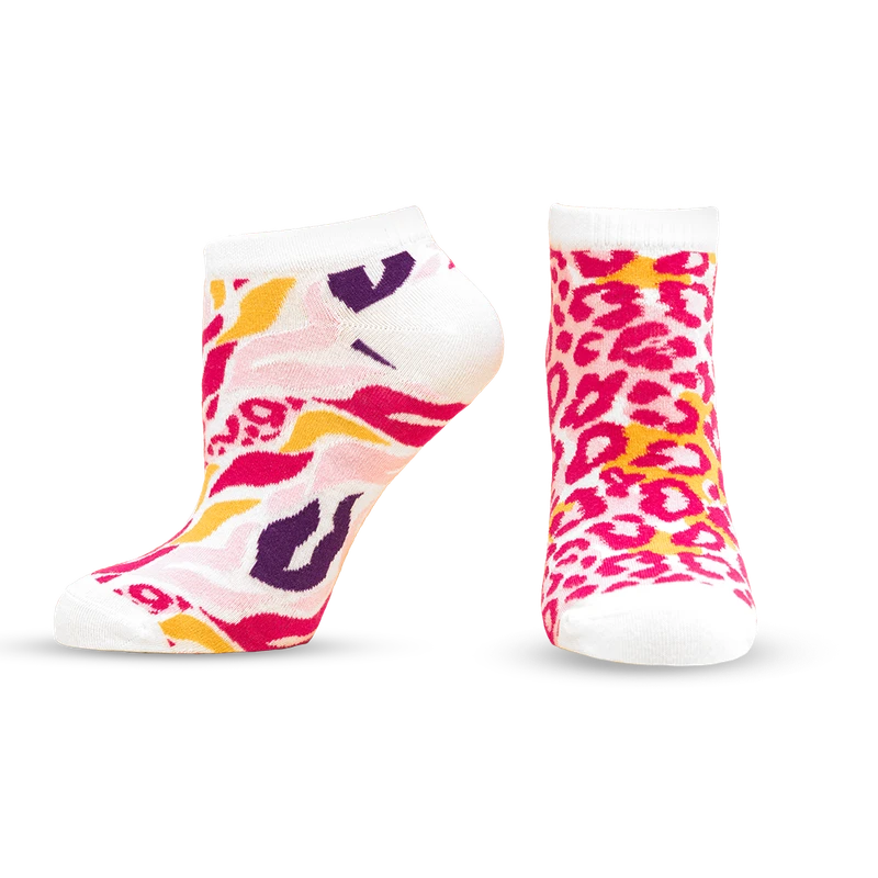 Дамски чорапи с къс конч Аgiva Happy Foottopia, Бамбук, Розов принт, 35-38