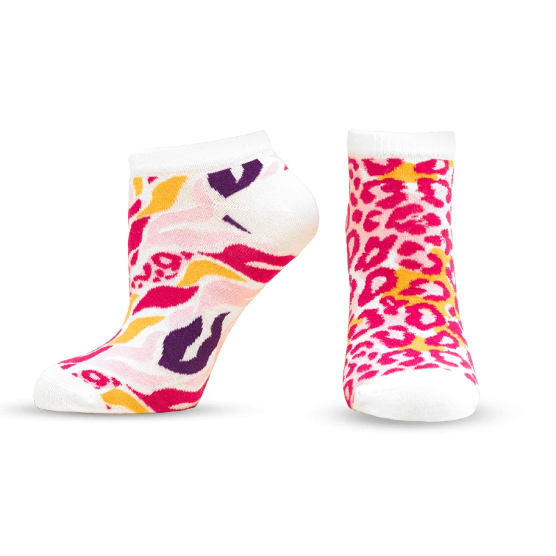 Дамски чорапи с къс конч Аgiva Happy Foottopia, Бамбук, Розов принт, 35-38
