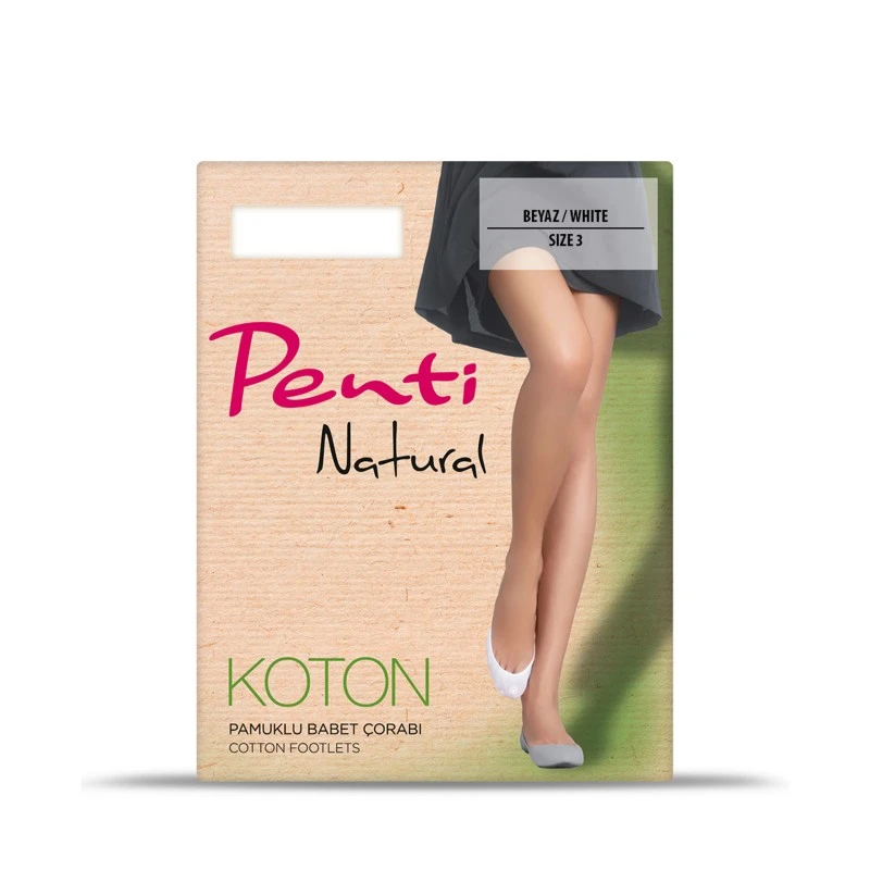 Безшевни Памучни Терлици Penti Cotton, Бял, Размер 3