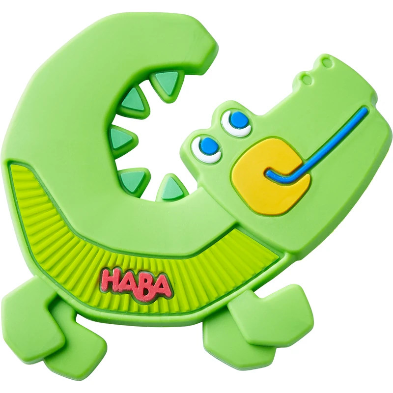 Силиконова бебешка гризалка Крокодил, Haba 1306682001