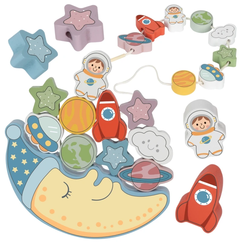 Монтесори игра Космос, Баланс и нанизване, 3+ години