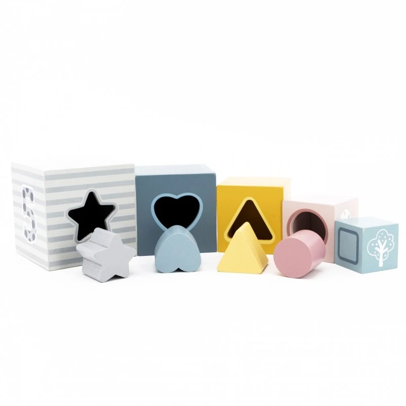 Дървени кубчета сортер, Числа и животни, 9 части