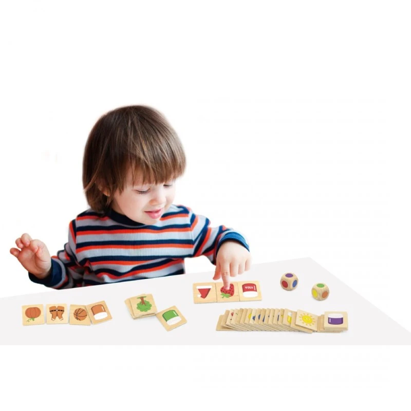 Игра за цветове със зарове VIGA, от дърво