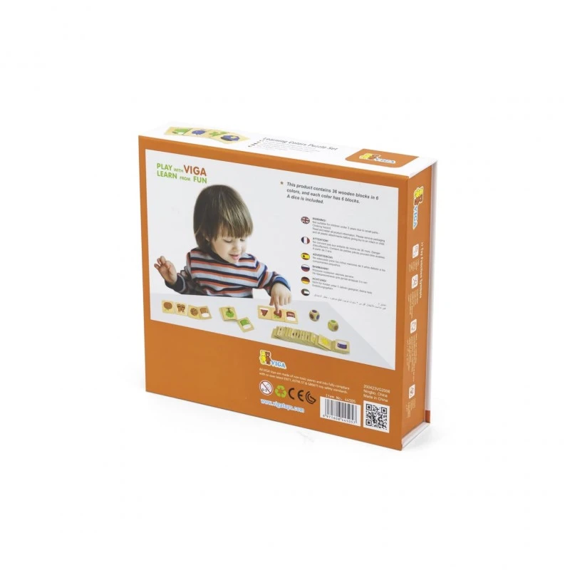 Игра за цветове със зарове VIGA, от дърво