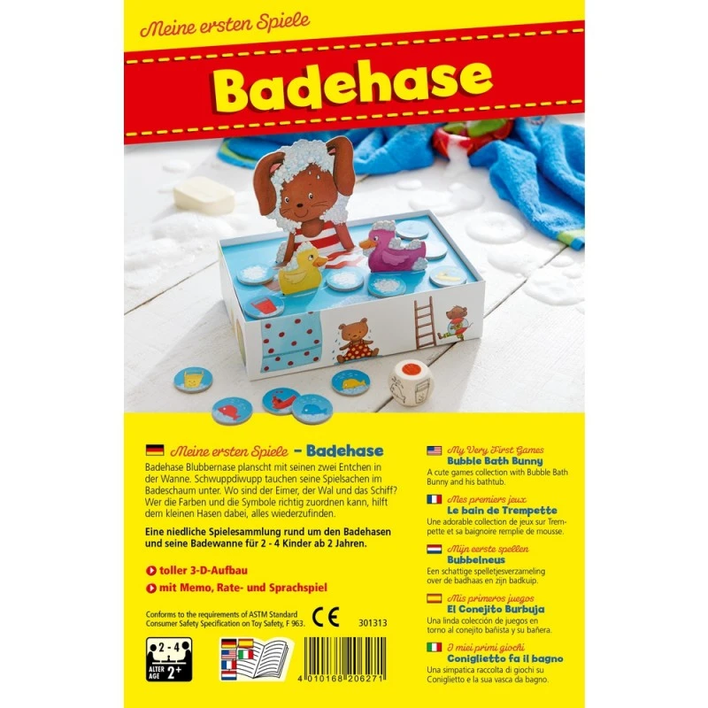 Настолна игра 3Д за памет, ХАБА 301313 (2+), ВАНАТА НА ЗАЙЧЕТО, ЕКО- Дърво и картон, С инструкция на български, Немска