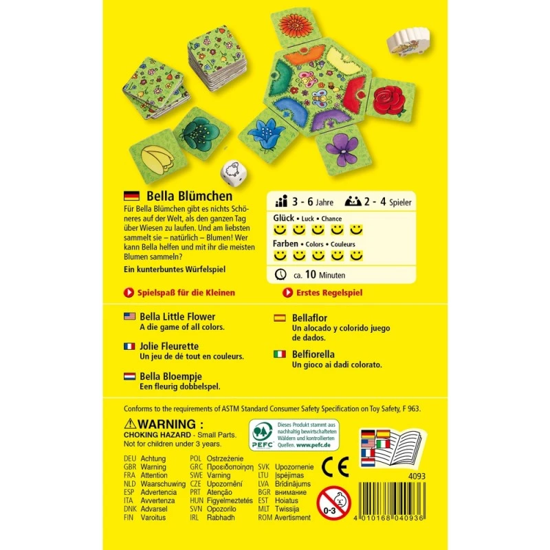 Детска настолна игра, ХАБА 4093 (4-8год.), БЕЛА ЦВЕТЕНЦЕТО, ЕКО: Дърво и картон, С инструкция на български език, Немска